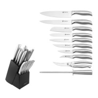 16 pcs kitchen knife set with knife block