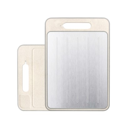 Healthy Non-slip Aluminum Wheat Straw Double-Sided Kitchen chopped cutting board