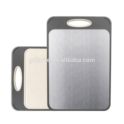 New Design Non-slip Stainless Steel Wheat Straw Dual-Purpose Double Sided Kitchen Chopping Cutting Board